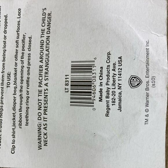 Pacifier Holder Baby Clip‎ Looney Tunes Boys Girls Toddler Babies Teether New - Picture 10 of 10